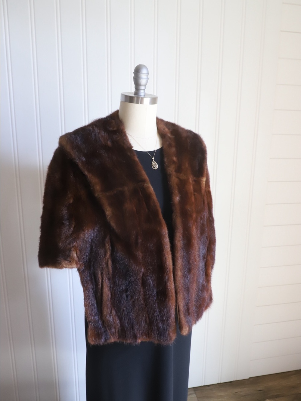 Vintage Brown fur shawl